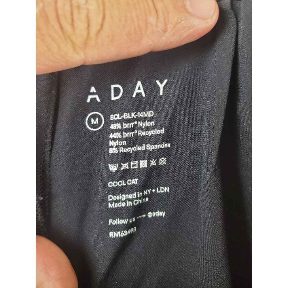 ADAY Cool Cat Pants Size Medium Black Cooling Adjustable Snap Hem High Rise - Picture 5 of 12